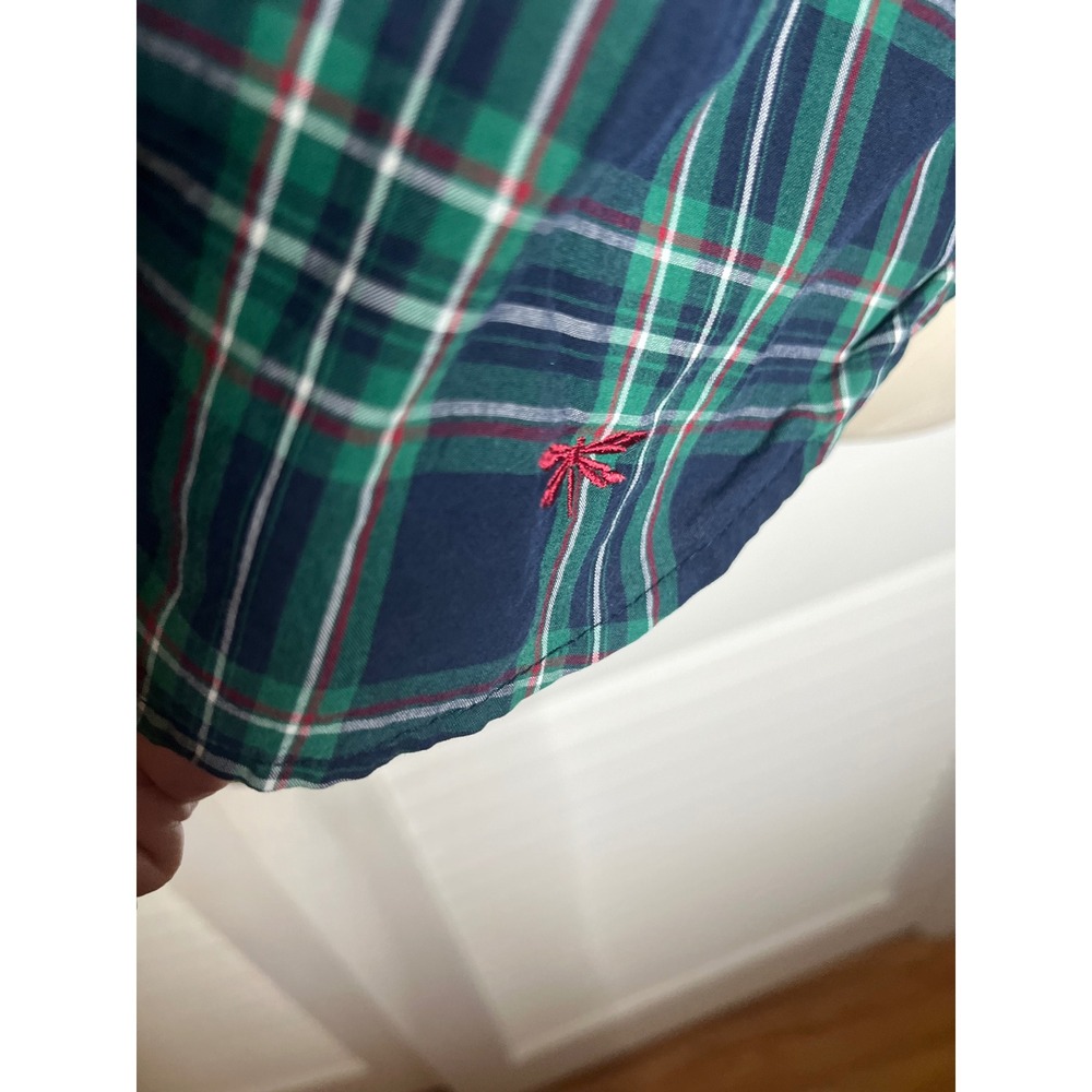 Talbots Woman Plaid Ruffle Neck Long Sleeve Button Up Shirt Blouse Top 20W - Picture 3 of 5